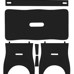 Creative Deco Repose-Pieds en Bois Noir - 38 x 19 x 21 cm - Banc Bas Multifonctionnel pour Bureau, Chaise et Plantes - Non Monté