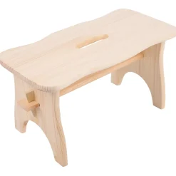 Creative Deco Repose-Pieds en Bois - 38 x 19 x 21 cm - Banc Bas Multifonctionnel pour Bureau, Chaise et Plantes - Non Monté