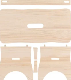 Creative Deco Repose-Pieds en Bois - 38 x 19 x 21 cm - Banc Bas Multifonctionnel pour Bureau, Chaise et Plantes - Non Monté