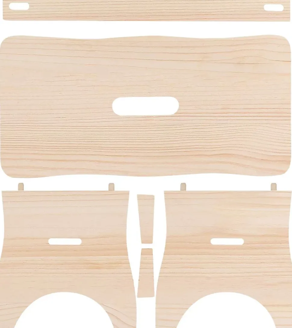 Creative Deco Repose-Pieds en Bois - 38 x 19 x 21 cm - Banc Bas Multifonctionnel pour Bureau, Chaise et Plantes - Non Monté