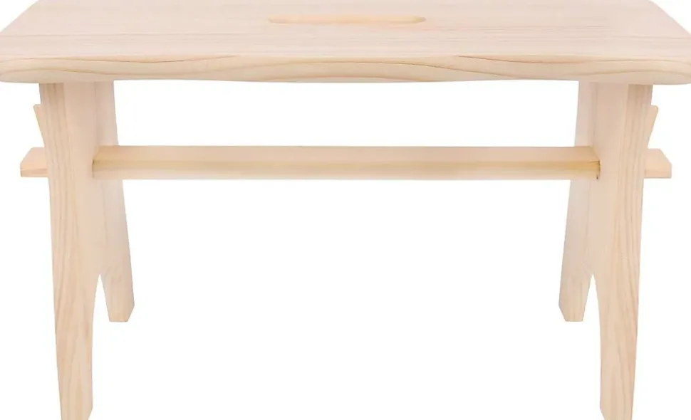 Creative Deco Repose-Pieds en Bois - 38 x 19 x 21 cm - Banc Bas Multifonctionnel pour Bureau, Chaise et Plantes - Non Monté
