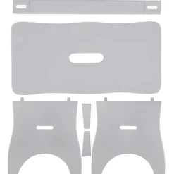 Creative Deco Repose-Pieds en Bois Gris - 38 x 19 x 21 cm - Banc Bas Multifonctionnel pour Bureau, Chaise et Plantes - Non Monté
