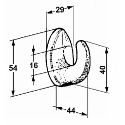 Crochet de chaine pour remorque agricole 54x29