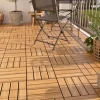 Dalle de terrasse bois d'acacia Floro Klikstrom L.30 x l.30 cm vendue par 4 pièces