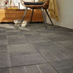 Dalle de terrasse composite anthracite Blooma Angara 40 x 40 cm