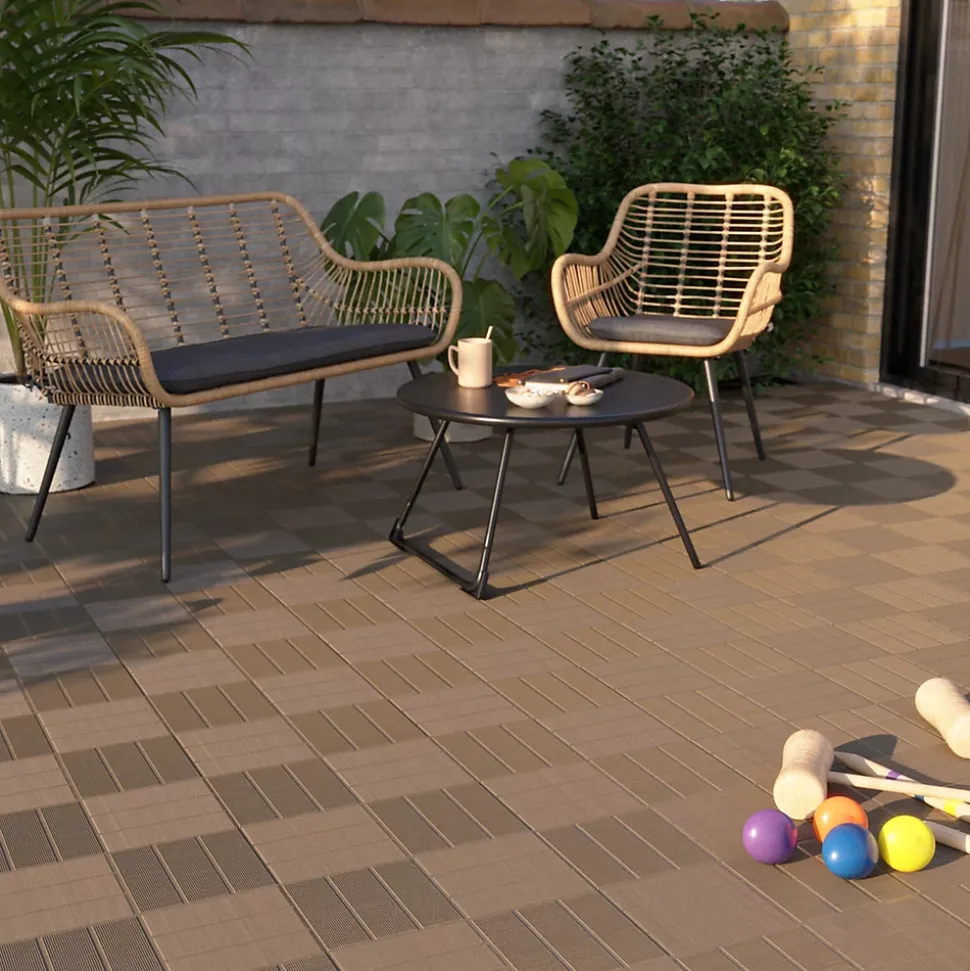 Dalle de terrasse composite marron Angara Klikstrom 40 x 40 cm