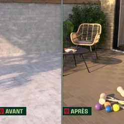 Dalle de terrasse composite marron Angara Klikstrom 40 x 40 cm