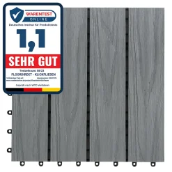 Dalle de Terrasse WPC Classic, Gris, 30 x 30 cm, 1 Pièce