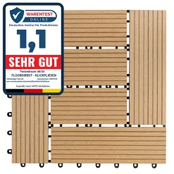 Dalle de Terrasse WPC Classic, Teck, 30 x 30 cm, 1 Pièce