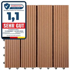 Dalle de Terrasse WPC Royal, Marron clair, 30 x 30 cm, 1 Pièce