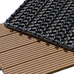 Dalle Terrasse Bois Composite clipsable - Brun Exotique - Lot de 6 dalles 30x60cm soit 1,08m²)
