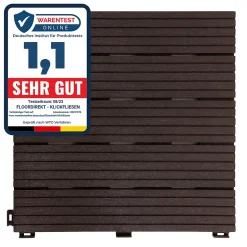 Dalles de Terrasse Lot de 11 pièces, Claire, Marron 30 x 30 cm - 1 m²
