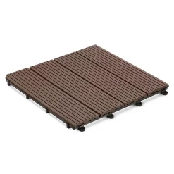 Dalles de Terrasse Lot de 11 pièces, Royal Marron foncé 30 x 30 cm - 1 m²