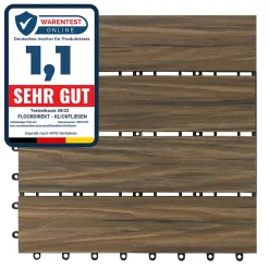Dalles de Terrasse Lot de 11 pièces, Mix Teck 30 x 30 cm - 1 m² - Floordirekt