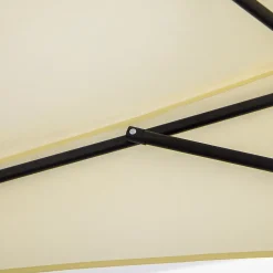 Demi parasol - parasol de balcon - ouverture fermeture manivelle - acier polyester haute densité crème