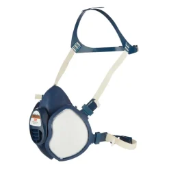 Demi-masque de protection respiratoire filtres intégrés FFA1P2RD 3M Série 4251+ Bleu Unique