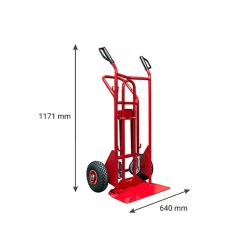 Diable 3 positions acier - Charge max 250kg / 350kg - Roues increvables - 810009344