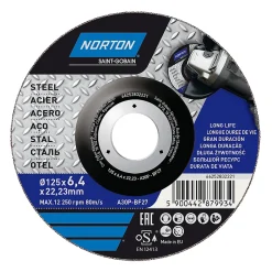 Disque de meulage métal Norton 125x6x22,2 mm