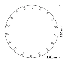 Disque diamant discontinu Erbauer 230x22,2 mm