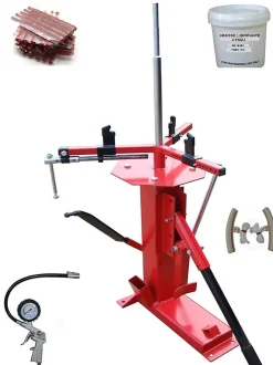 Démonte Pneu manuel Auto Moto jusqu'à 21" + 60 Mèches + Pistolet gonfleur + 2 Protèctions Jante + Graisse