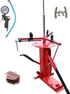 Démonte Pneu manuel Auto Moto jusqu'à 21" + 60 Mèches Pneu + 1 Pistolet Gonfleur + 2 Protections Jante