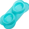 Double bol pour nourriture pour chien/chat 400ml x 2 bleu
