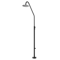 Douche de piscine en acier 316 noir design moderne et robinet monoforo