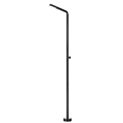 Douche de piscine noire en inox 316 avec diffuseur anticalcaire et robinet