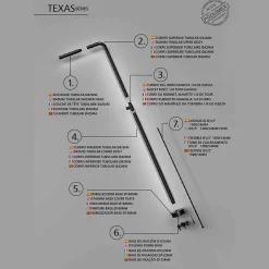 Douche de piscine noire en inox 316 avec diffuseur anticalcaire et robinet