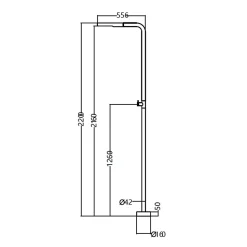 Douche de piscine noire en inox 316 avec diffuseur anticalcaire et robinet