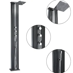 Douche Hybride Dada Straight 40L Coloris Anthracite / Alu brossé