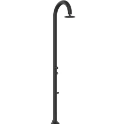 Douche noire en aluminium avec minuterie lavage pieds double entree eau