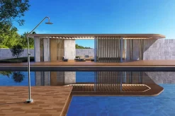 Douche piscine en acier inoxydable 316 couleur acier pour exterieur