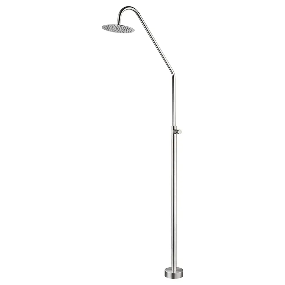 Douche piscine en acier inoxydable 316 couleur acier pour exterieur