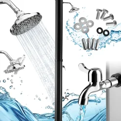 Douche solaire 35 litres Eau chaude sans raccordement électrique noir/gris