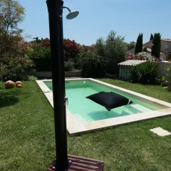 Douche Solaire Aluminium 40 Litres Avec Mitigeur - Installation Exterieure Pour Piscine Et Jardin - Se Raccorde A Un Tuyau