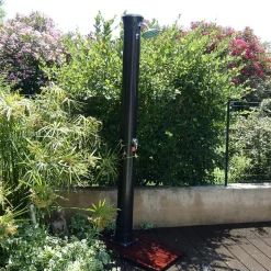 Douche Solaire Aluminium 40 Litres Avec Mitigeur - Installation Exterieure Pour Piscine Et Jardin - Se Raccorde A Un Tuyau