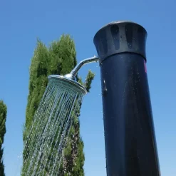 Douche Solaire Aluminium 40 Litres Avec Mitigeur - Installation Exterieure Pour Piscine Et Jardin - Se Raccorde A Un Tuyau