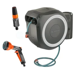 Dévidoir mural automatique RollUp XL Gardena 30m + 5m offert + pistolet multi-jets offert