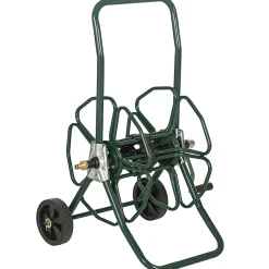 Dévidoir sur 2 roues 30 m - dévidoir métal - dévidoir chariot - enrouleur tuyau d'arrosage - métal vert