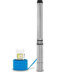 EBERTH Pompe de puits profond 4" électrique 1100W, pompe submersible, diamètre 4 pouces (10cm), hauteur de refoulement max. 74m