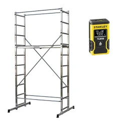 Echafaudage domestique: Hauteur de travail max 3.78m + Télémètre laser STANLEY - 203702-LASER