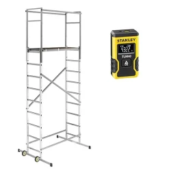 Echafaudage domestique: Hauteur de travail max 4.5m + Télémètre laser STANLEY - 9475-901-LASER