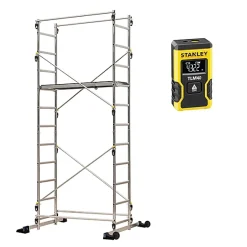 Echafaudage domestique: Hauteur de travail max 4.35m + Télémètre laser STANLEY - 238703-LASER