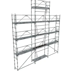 Echafaudage fixe de façade avec pignon 88m² - Plancher Acier - Structure Acier - Garde-corps Monoblocs - PIGNGCM-88-SPP/A