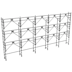Echafaudage fixe de façade 128m² - Structure seule + Garde-corps - DUO128GC-S