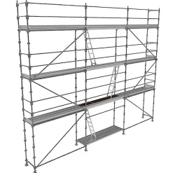 Echafaudage fixe de façade 80m² - Plancher Acier - Structure Acier - Garde-corps Lisses - R200GCL-80-SPP