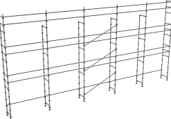 Echafaudage fixe de façade 128m² - Structure seule + Lisses - DUO128-S