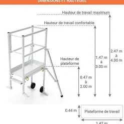 Echafaudage pour escalier - Hauteur max. de travail 4.00m - PFE