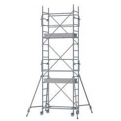 Echafaudage roulant acier - Hauteur de plateforme : 5.00m - Hauteur de travail max. : 7.00m - 8115052